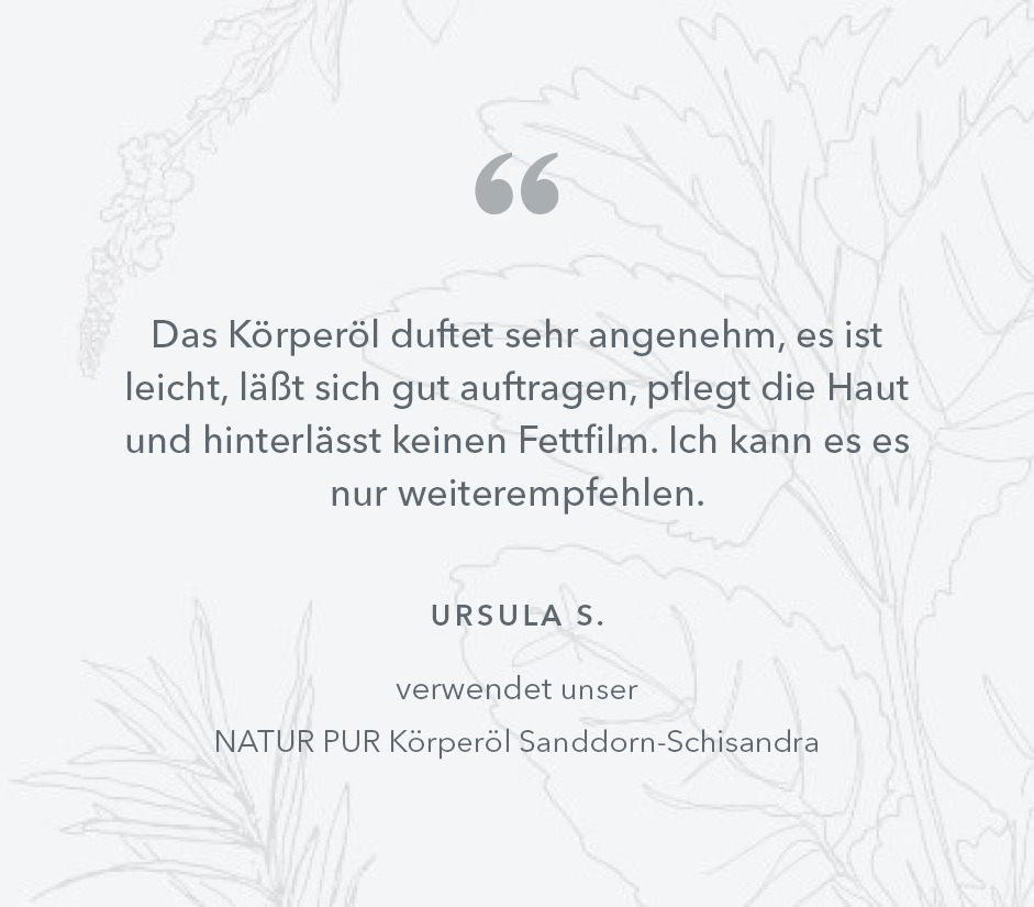 Das Körperöl duftet sehr angenehm, es ist leicht, läßt sich gut auftragen,  pflegt die Haut und hinterlässt keinen Fettfilm.  Ich kann es es nur weiterempfehlen.