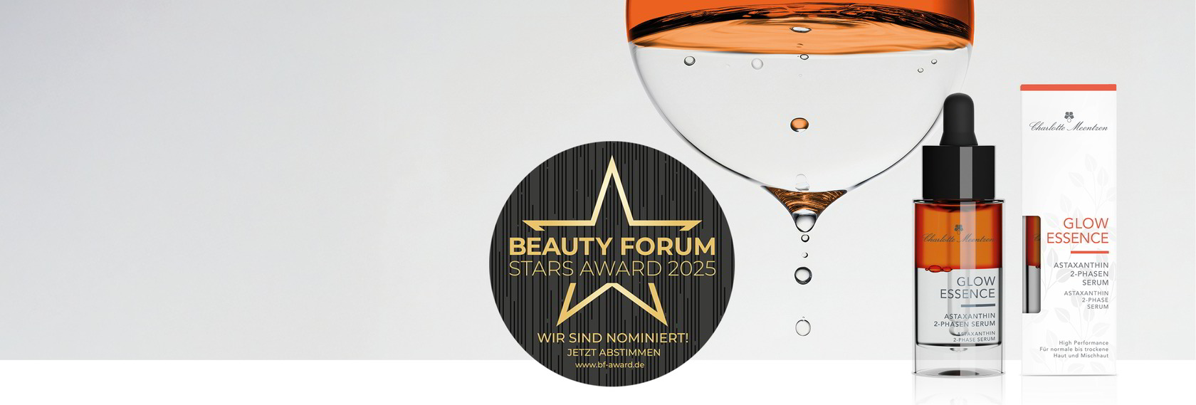 Glow Essence mit Abstimmungsbutton zum Beauty Forum Stars Award